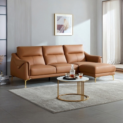 Upholstered Leather Living Room Sofa